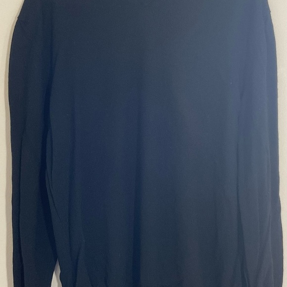 Giorgiolini Italian Extra Fine Merino Wool V-Neck Sweater Black Mens Large - Picture 2 of 7